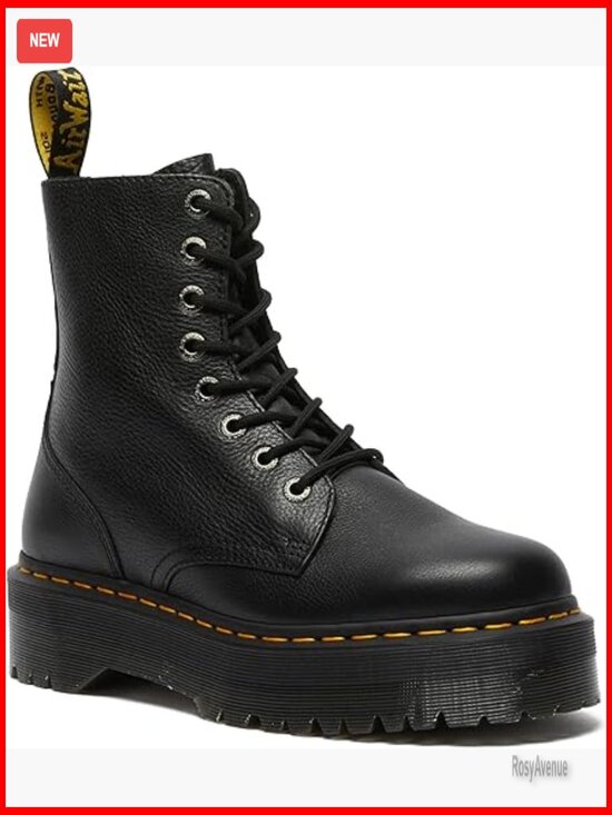 Unisex Combat Boots Platform Heel Lace-Up Leather Ankle Boots display picture 1